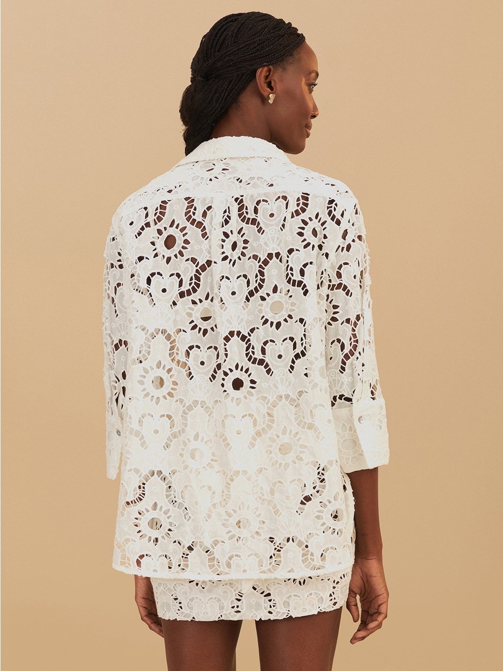 Farm Rio White Sun Eyelet Shirt - Picture 8 of 10